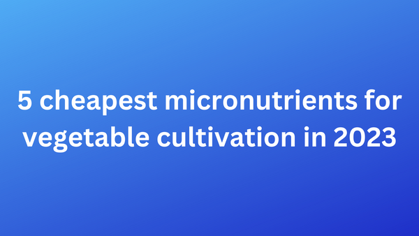 5 cheapest micronutrients for vegetable cultivation in 2022