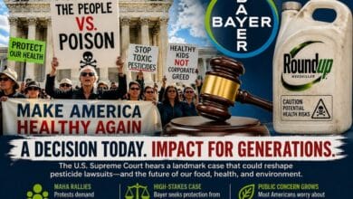 People who support the MAHA rally against Bayer