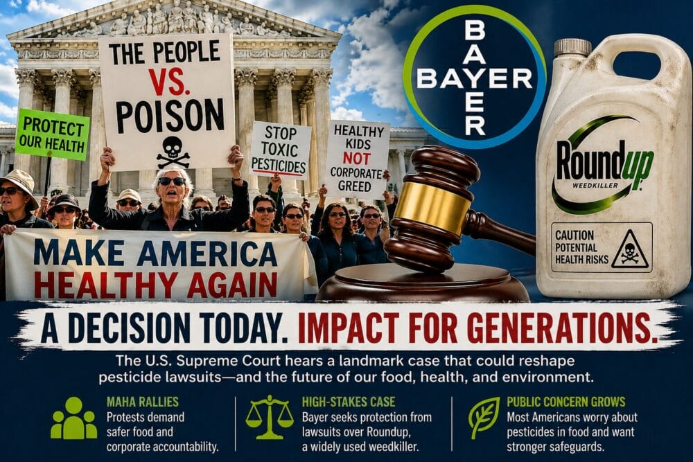 People who support the MAHA rally against Bayer